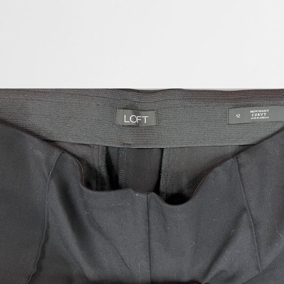 LOFT Women’s Black Slim Fit Trousers Size 12 Classic Work Pants - Picture 5 of 5